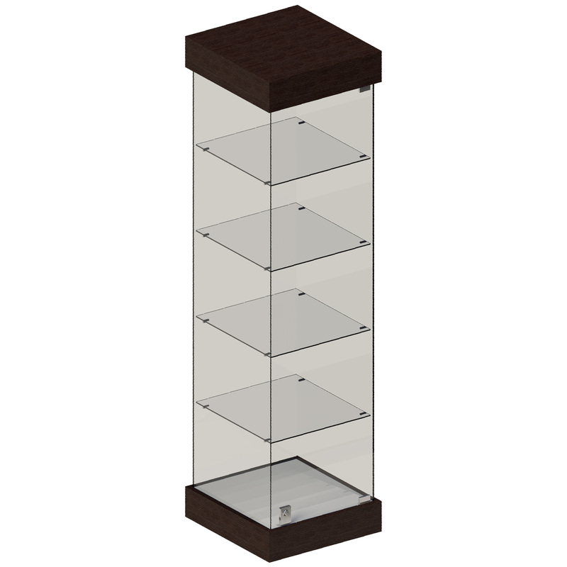 Изображение товара Витрина для товаров В-1 с подсветкой (дуб венге/прозрачный, 480х480х1840 мм)