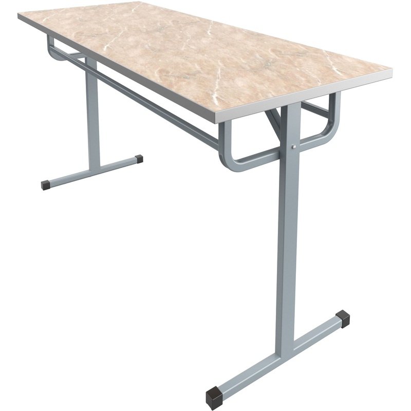 Изображение товара Обеденный стол под табурет из мрамора бежевый и серый 1200х700х760 мм