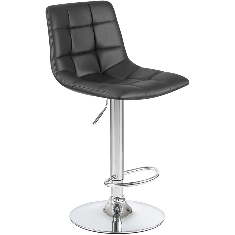 Изображение товара Барный стул LM-5017 чёрный хром экокожа регулируемый вращающийся