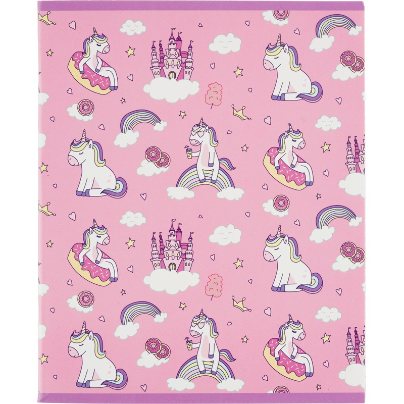 Изображение товара Тетрадь А5 48 листов в клетку на скрепке с обложкой розового цвета