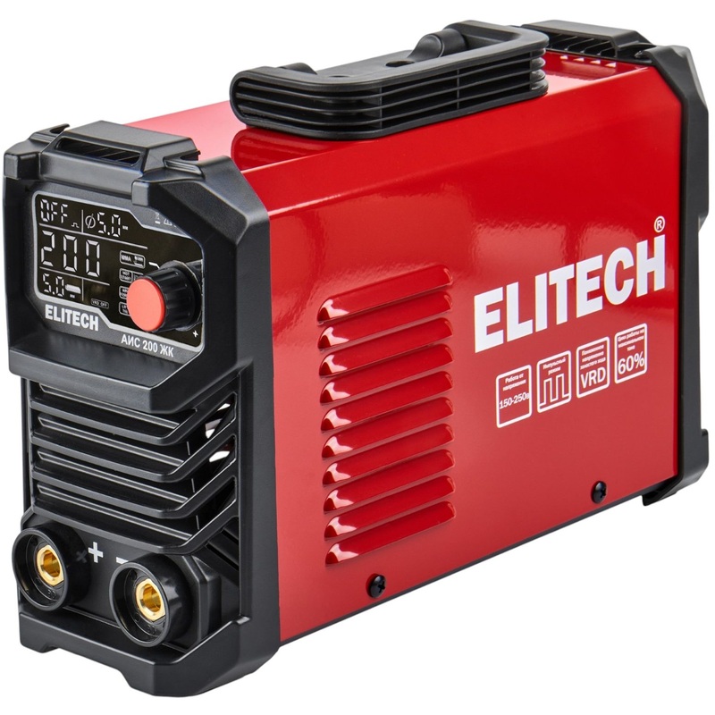 Изображение товара Сварочный инвертор Elitech АИС 200 ЖК 200А MMA TIG инвертор для сварки стали