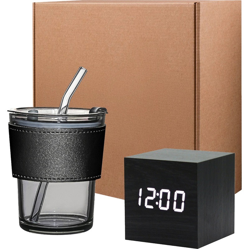 Изображение товара Подарочный набор Время на твоей стороне — часы и стакан Karamel