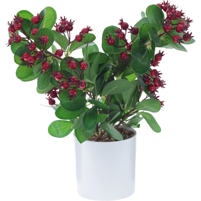 Изображение товара Композиция из искусственных цветов Клюква 36 см с горшком