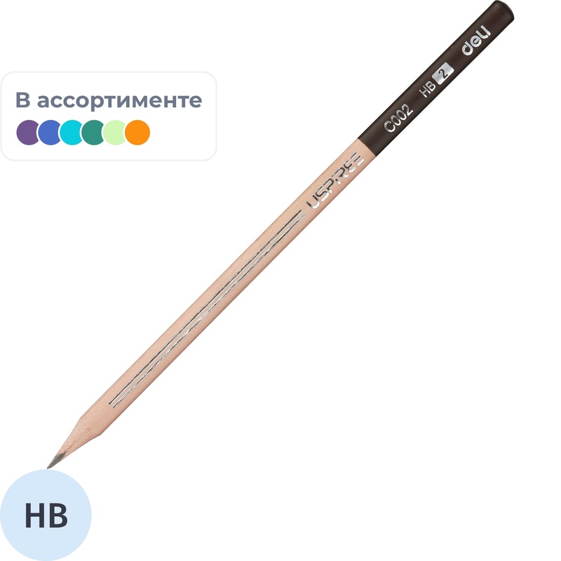 Изображение товара Карандаш чернографитный HB Deli Uspire заточенный трехгранный