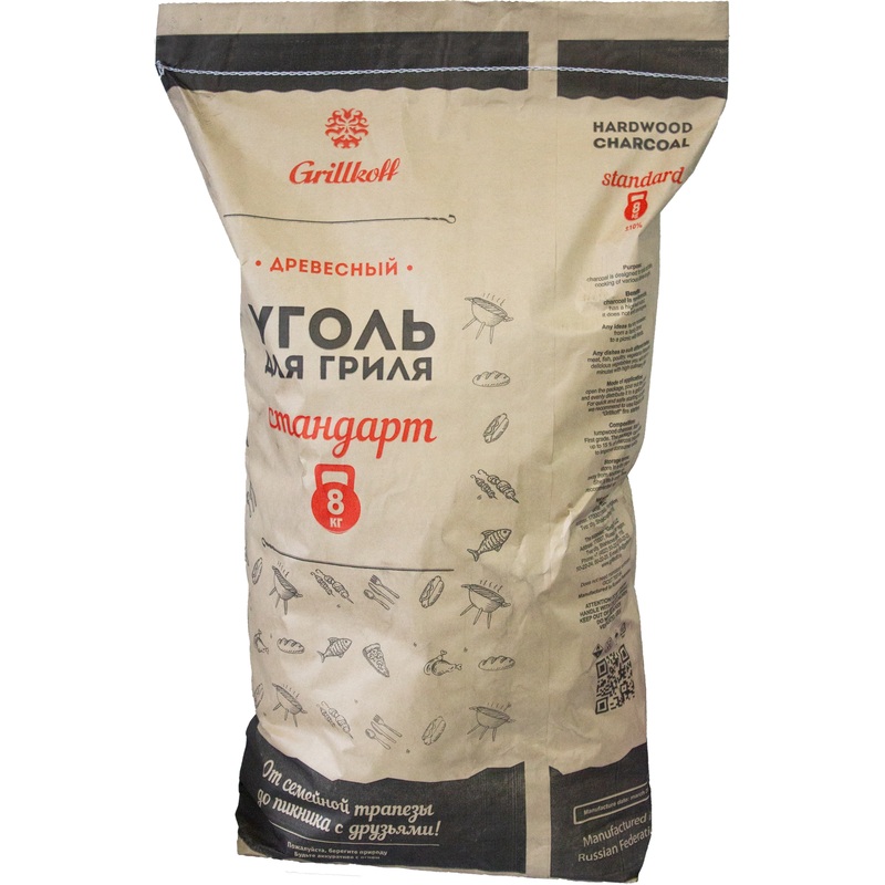 Изображение товара Уголь древесный Grillkoff Стандарт для гриля 8 кг