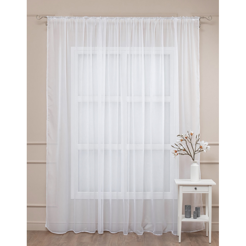 Изображение товара Тюль Amore Mio 400x270 см белый однотонный из полиэстера