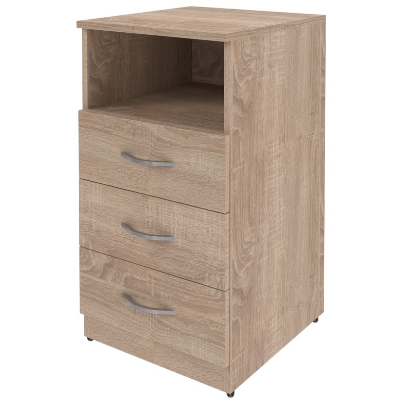 Изображение товара Тумба приставная Simple SC-3D.1А/SC-3D.1 (дуб сонома, 407x450x760 мм, 3 ящика)