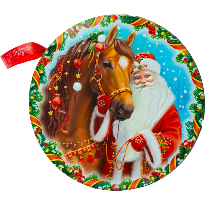 Изображение товара Новогодний сладкий подарок РОКО Новогодняя встреча 1200 г в жестяной банке