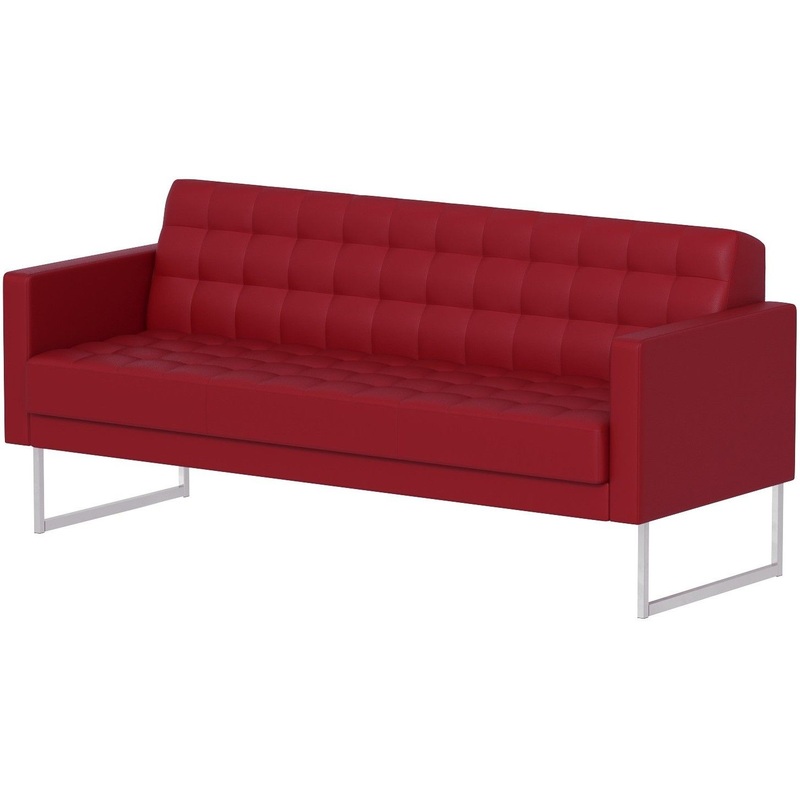 Изображение товара Диван трехместный Chairman Варна красный (искусственная кожа)