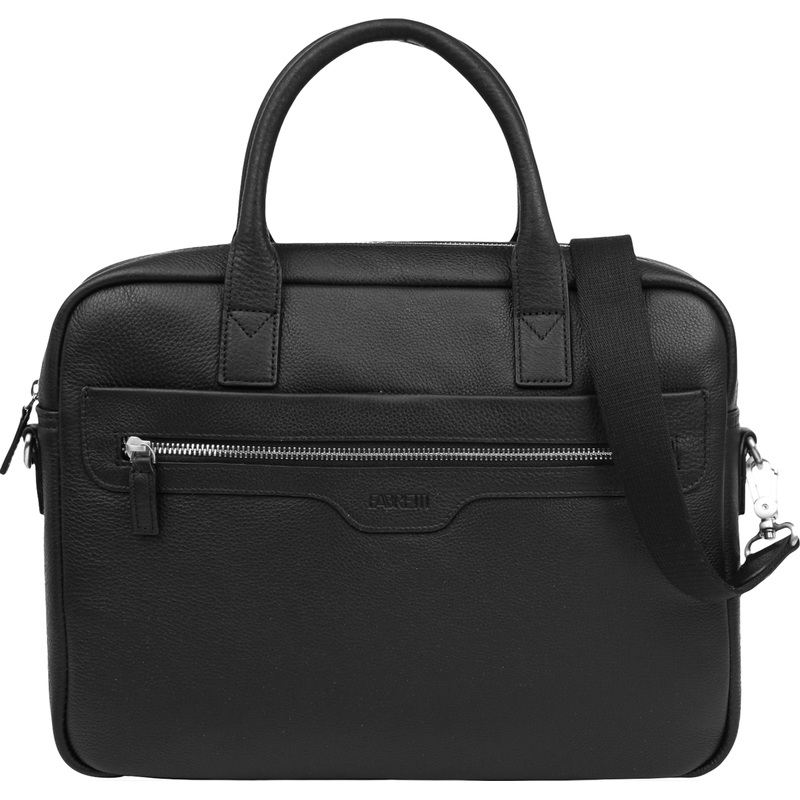 Изображение товара Сумка для документов Fabretti чёрная из натуральной кожи (L16727-2)