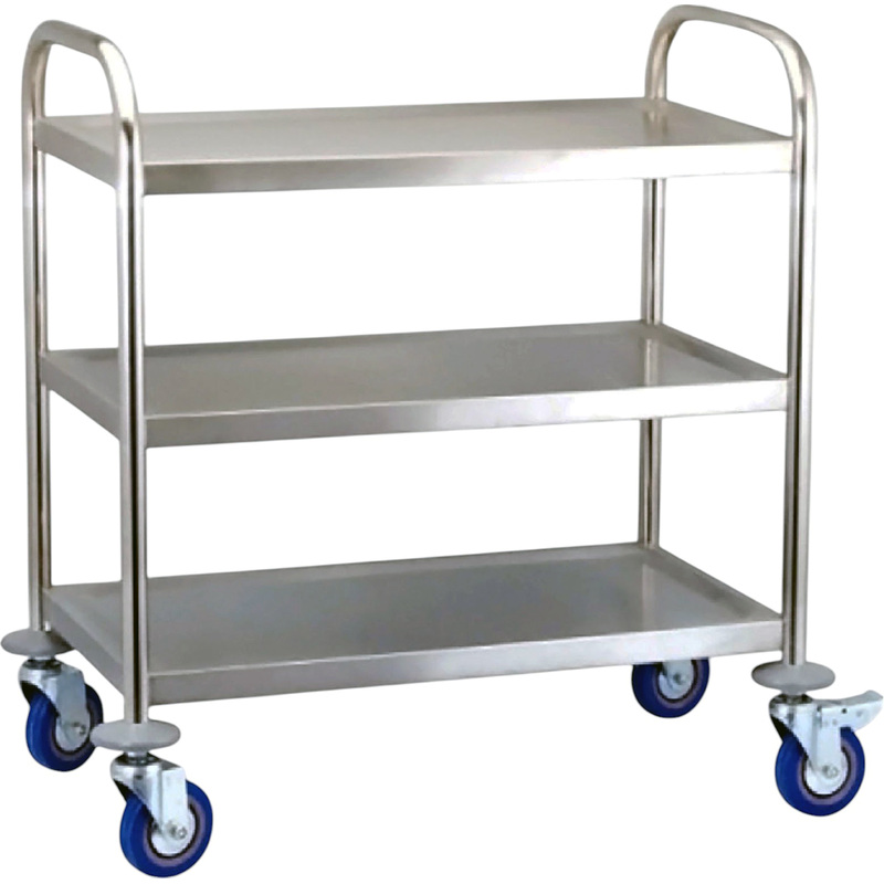 Изображение товара Подставка Viatto RST3B из нержавеющей стали с 3 полками и колесами