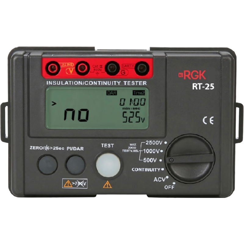 Изображение товара Цифровой мегаомметр Rgk RT-25 для измерения сопротивления изоляции
