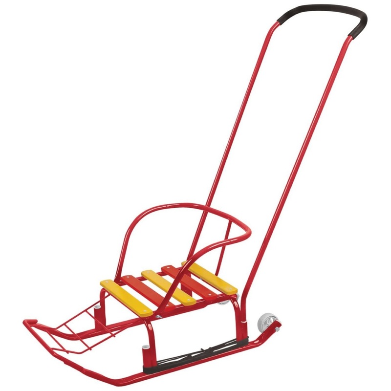 Изображение товара Санки детские с колёсами и ручкой Nika Тимка 3К красные (TSRD00147226)