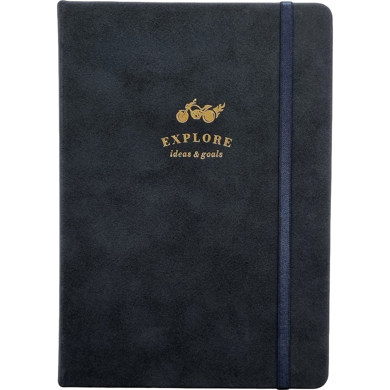 Изображение товара Ежедневник датированный 2026 год InFolio Explore А5 синяя искусственная замша