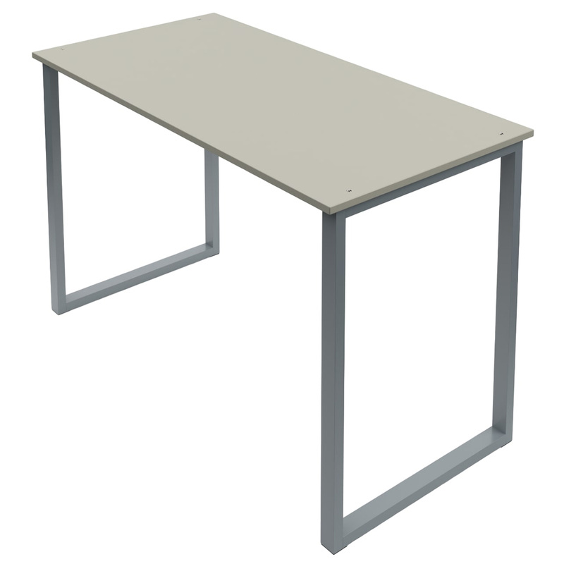 Изображение товара Учебный стол серый прямой 1200х600х760 мм из ЛДСП с металлическим каркасом
