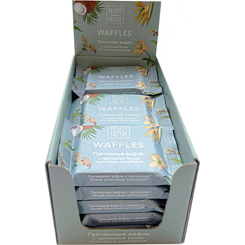 Изображение товара Вафли гречишные Natures own factory с кокосовым белым шоколадом 18 шт