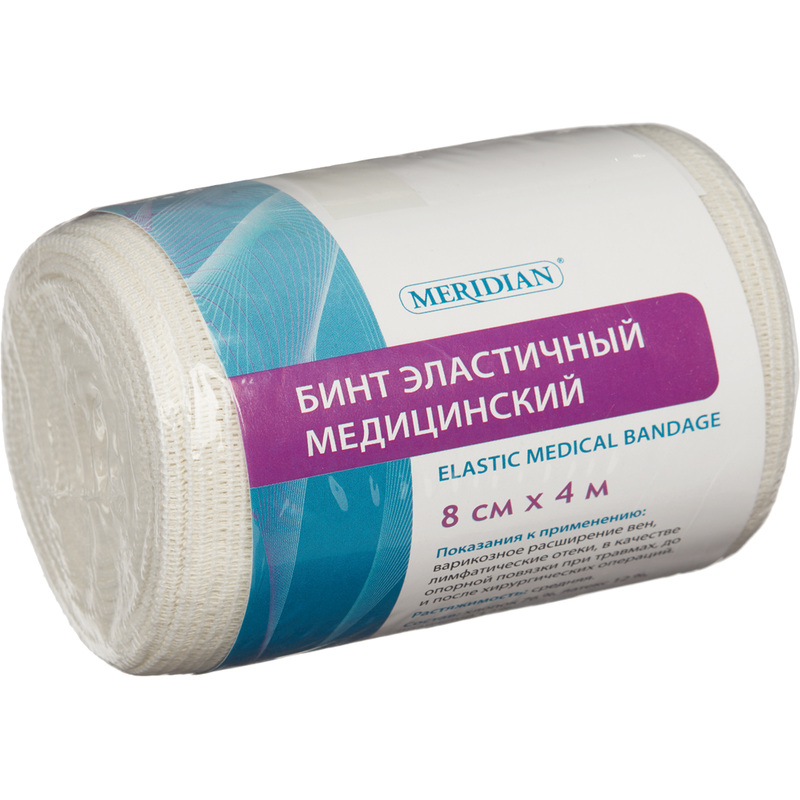 Изображение товара Перевяз. ср-ва Бинт эластичный 4мх8см с застежкой Meridian