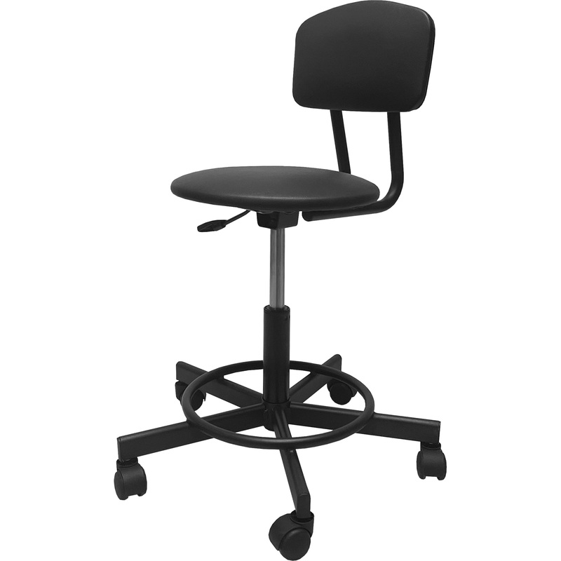 Изображение товара Лабораторный стул Easy Chair РС 97/РС 12 с опорой для ног черный из искусственной кожи