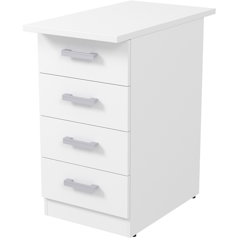 Изображение товара Тумба приставная белая 2Т.002.1 с 4 ящиками для хранения