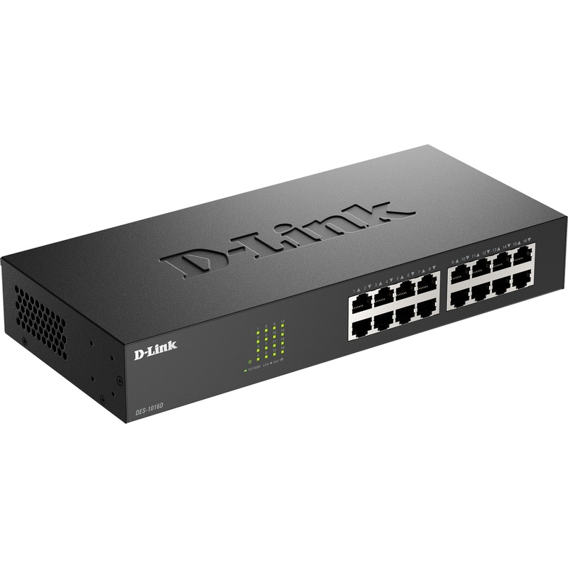 Изображение товара Коммутатор D-Link DES-1016D/I1A 16 портов неуправляемый для сети