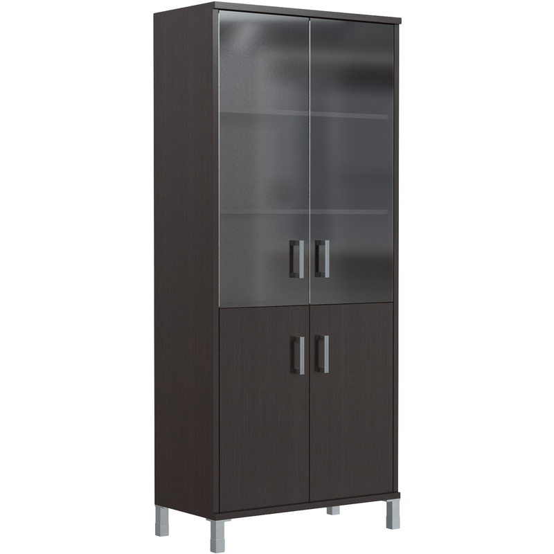 Изображение товара Шкаф для документов Born со стеклом (венге, 900x450x2054 мм)