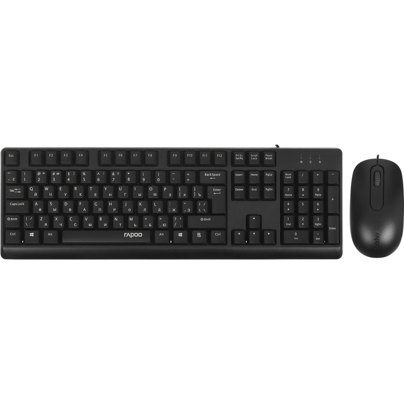 Изображение товара Комплект проводной клавиатуры и мыши Rapoo X130PRO с USB подключением