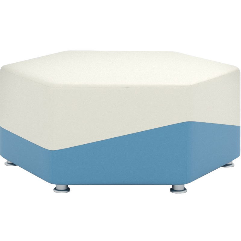 Изображение товара Модуль диван прямой Lines 1-М 1P6 одноместный синий/белый (искусственная кожа)