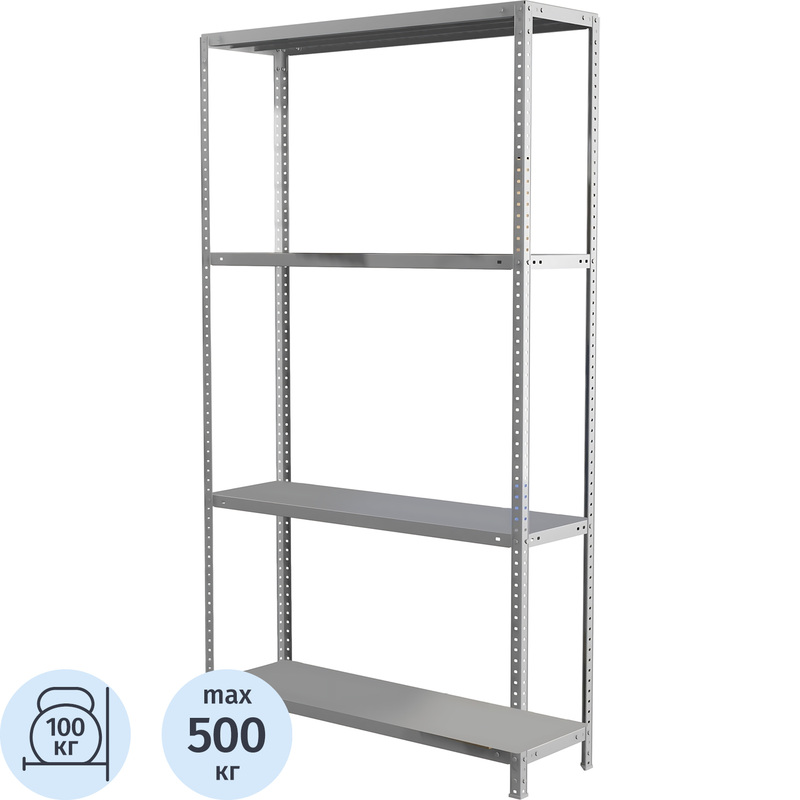 Изображение товара Стеллаж металлический Практик MS (4 полки, 1000x600x1850 мм)