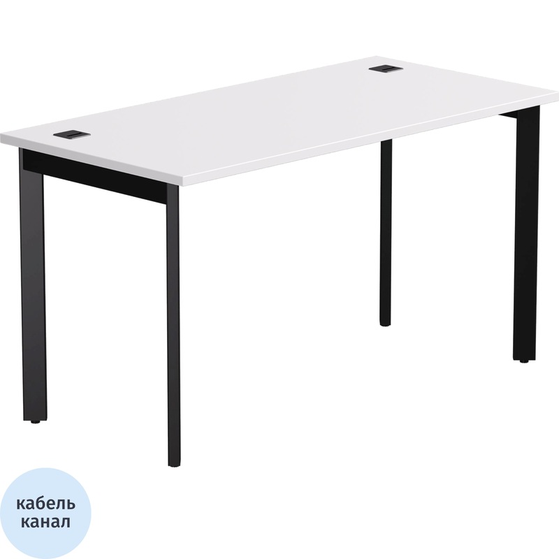 Изображение товара Стол прямой EVO 254S004W39005 белый чёрный 1580х670х755 мм для офиса и дома
