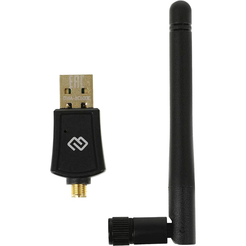Изображение товара Сетевой адаптер Wi-Fi Digma DWA-AC600E для высокоскоростного подключения