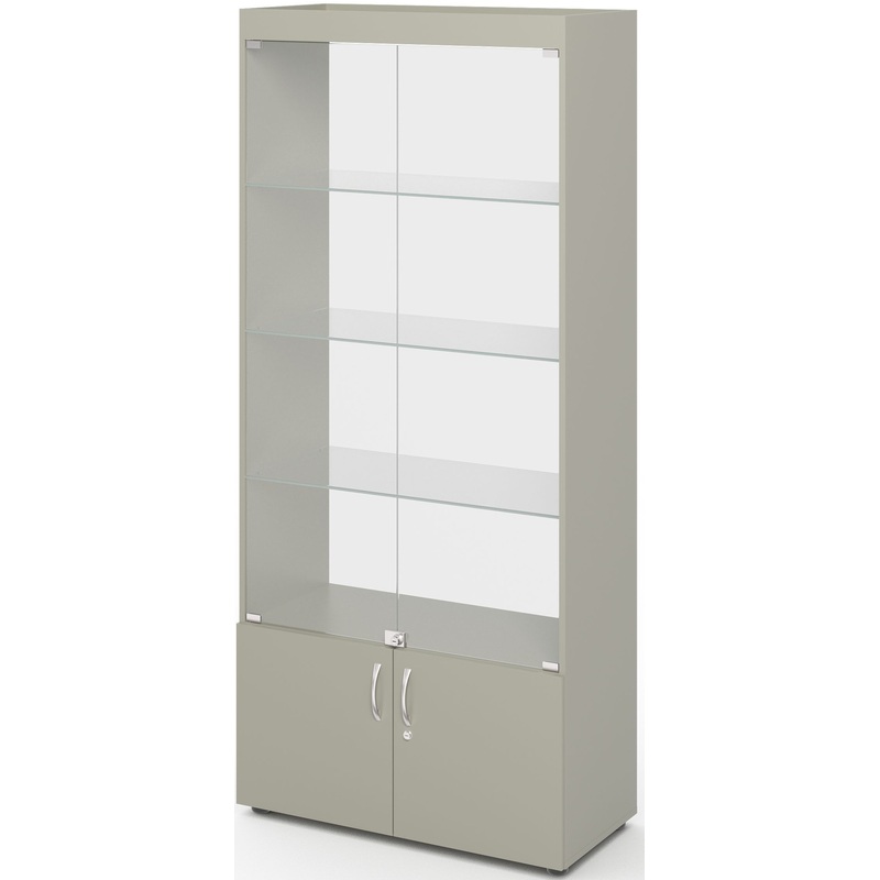 Изображение товара Шкаф - витрина (серый/прозрачный, 900х420х2000 мм)