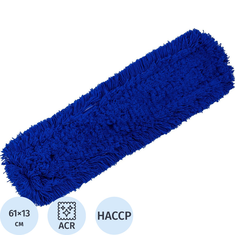 Изображение товара Насадка МОП для швабры-флаундера Vileda Professional ДастМоп акрил 61x13 см синяя