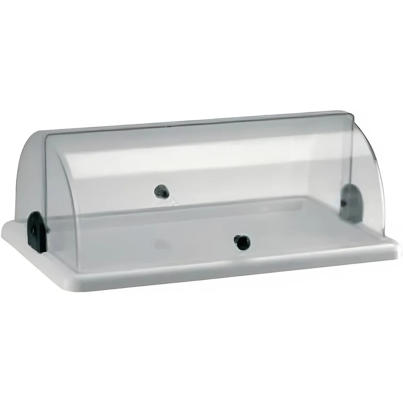 Изображение товара Пластиковый поднос с крышкой Roll-Top 40х24.5х25 см белый прозрачный Италия