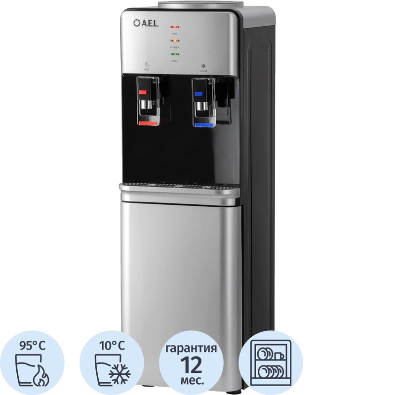 Изображение товара Кулер для воды AEL LD-AEL-40c чёрный с нагревом и охлаждением
