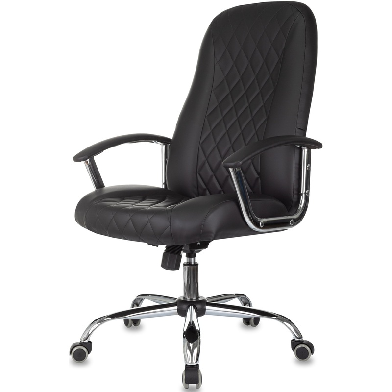 Изображение товара Уценка. Кресло для руководителя Комус Мебель EChair 658 чёрное (экокожа, металл)