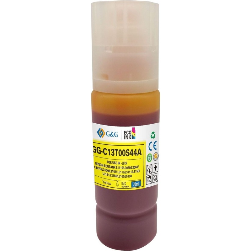 Изображение товара Чернила G&G GG-C13T00S44A для EZtpson L1110/L3151 желтые совместимые