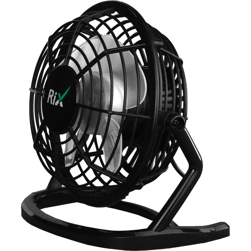 Изображение товара Rix RDF-1500USB настольный вентилятор чёрный USB питание 2 5 Вт 4 лопасти