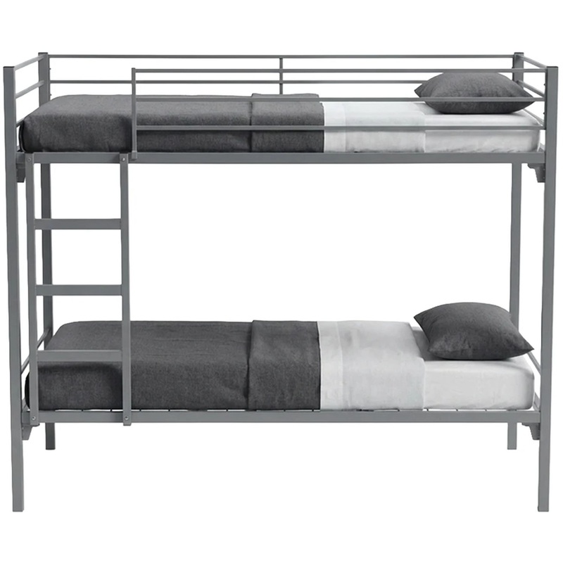 Изображение товара Кровать двухъярусная металлическая (серая, 800х1640х1900 мм)