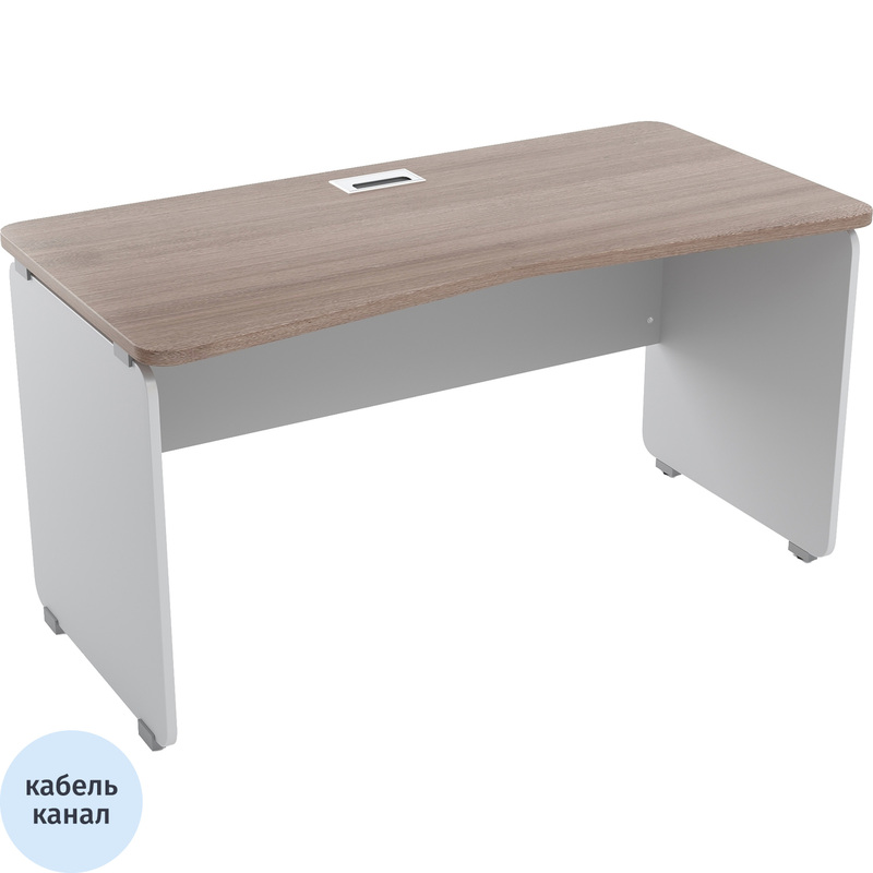 Изображение товара Стол офисный прямой Easy Contour дуб шамони тёмный/серый 1400х700 мм