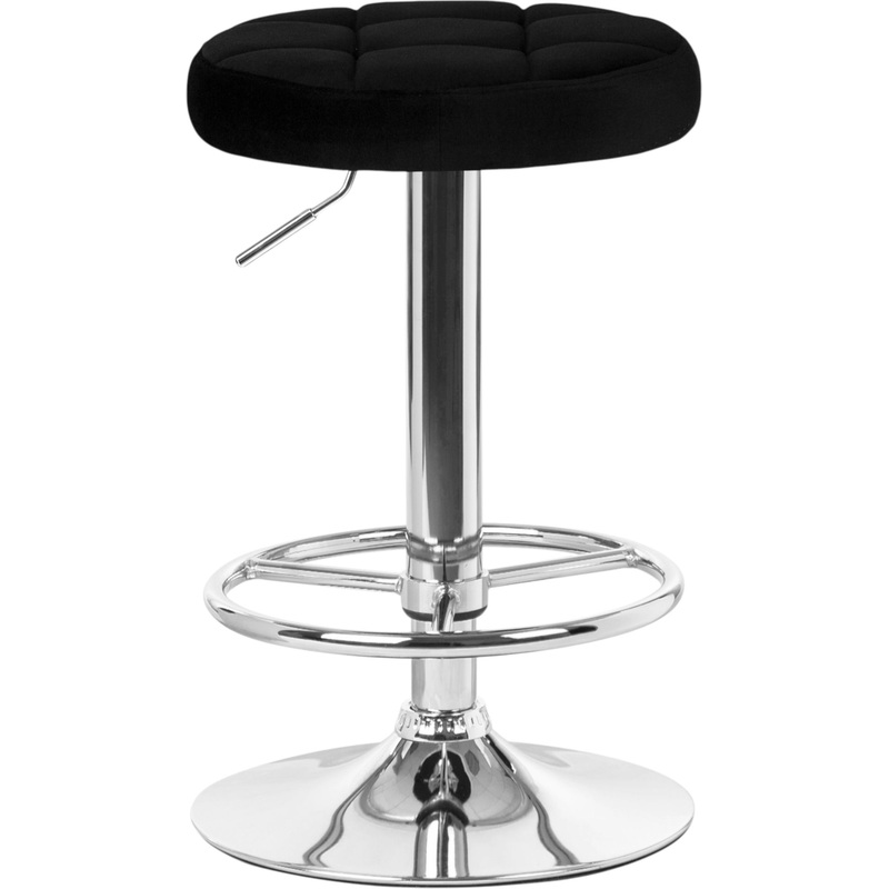 Изображение товара Табурет барный DOBRIN BRUNO чёрный/хром (велюр, фанера)