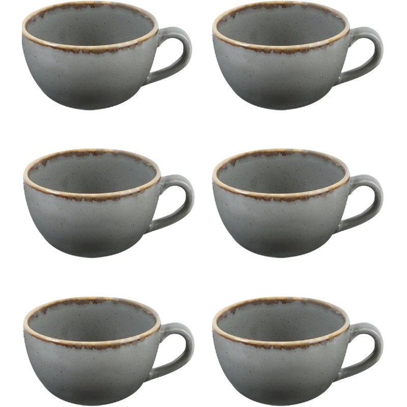 Изображение товара Фарфоровая чайная чашка Porland Seasons 340 мл набор 6 штук темно-серая