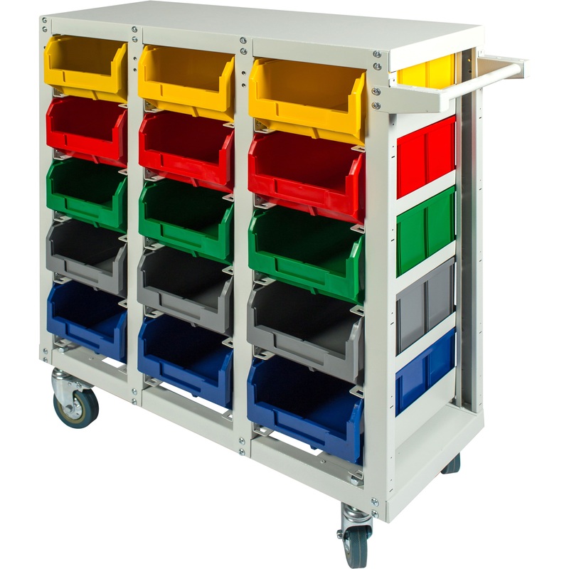 Изображение товара Металлический стеллаж с направляющими и колесами V3-15-125-И Россия