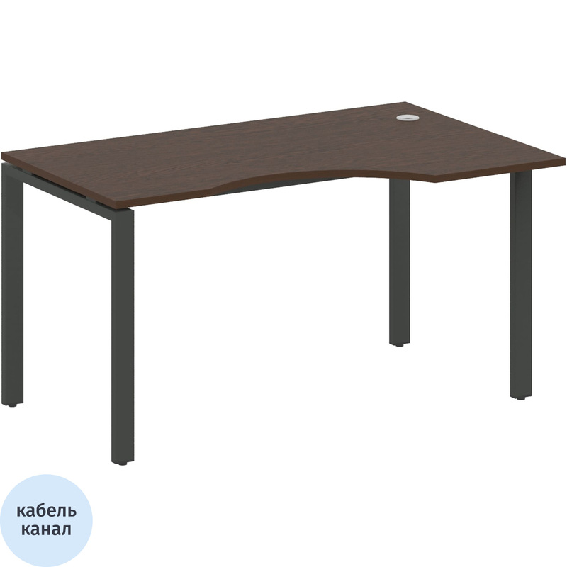 Изображение товара Эргономичный офисный стол Metal System Style БП.СА-2 Пр правый 1400х900 мм венге цаво