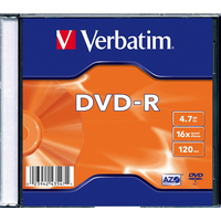 Диск DVD-R Verbatim 4.7 ГБ 16x slim box (43547, 20 штук в упаковке)