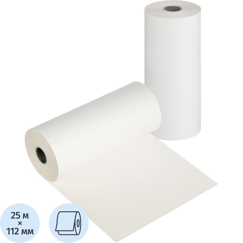 Изображение товара Бумага для ЭКГ Регистрон Heart Copy 25 м 112 мм термослой розовая сетка