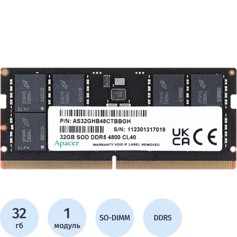 Изображение товара Модуль памяти Apacer AS32GHB48CTBBGH DDR5 32 ГБ