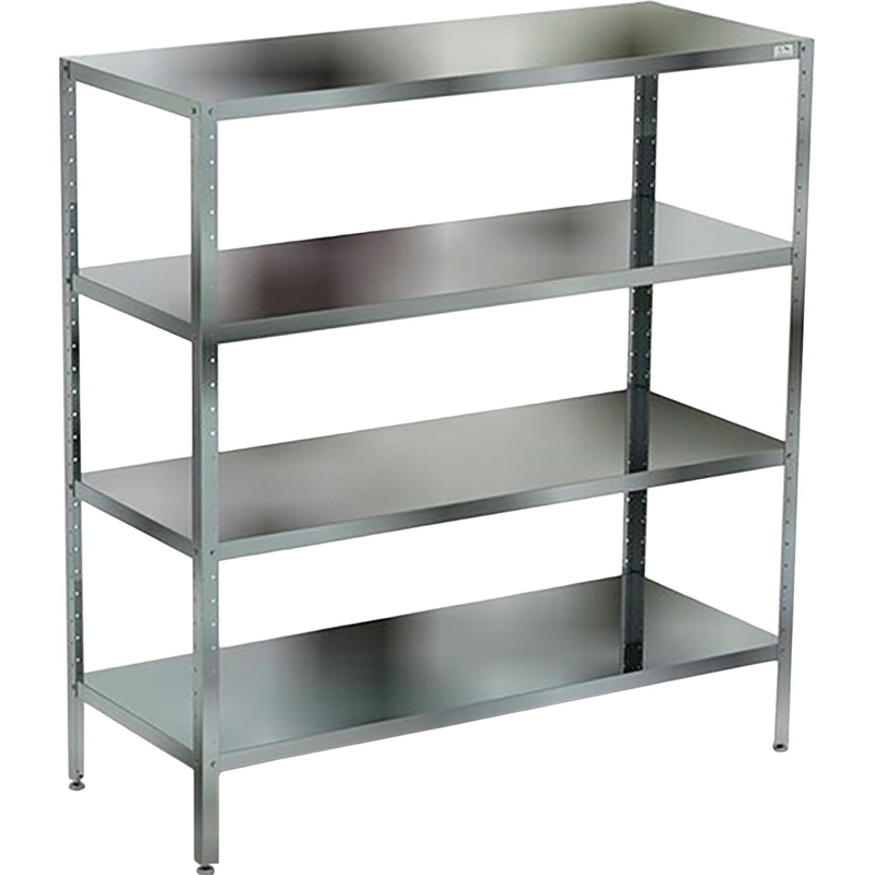 Изображение товара Металлический разборный стеллаж Кобор СК-120/60/430 из нержавеющей стали для складов и кухни