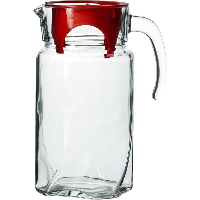 Изображение товара Кувшин Pasabahce Луна 1700 мл с красной крышкой, 6 штук в упаковке