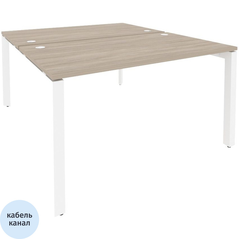 Изображение товара Рабочая станция на 2 рабочих места ONIX-П O.MP-D.RS-2.3.8 (дуб аттик/белый, 1380х1635х750 мм)
