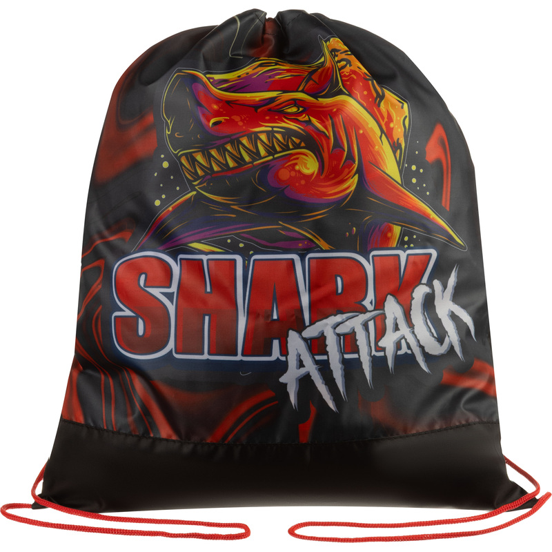 Изображение товара Мешок для сменной обуви Shark attack 42x34 см чёрный с ручками для детей дошкольного возраста